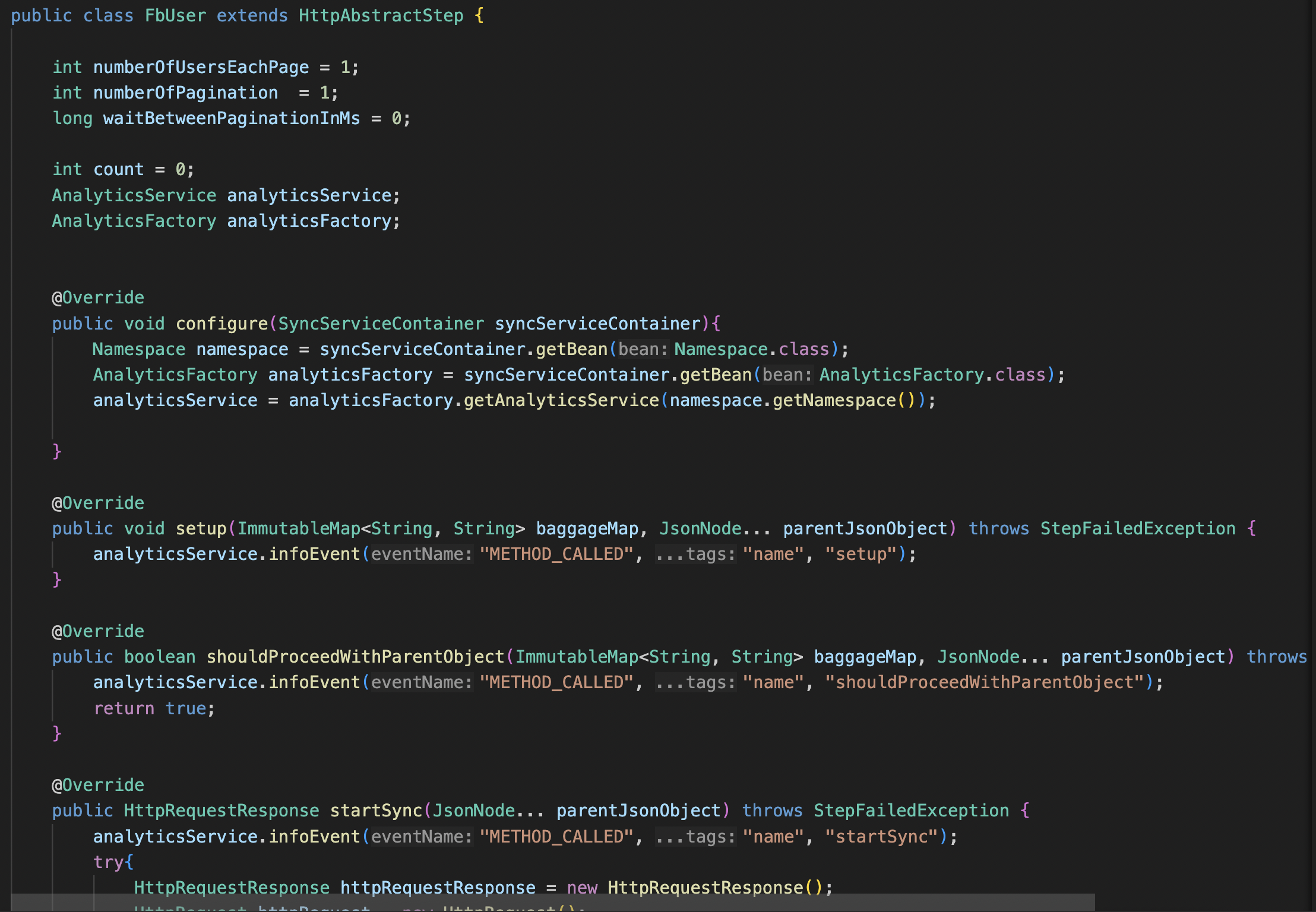Step methods Overridden